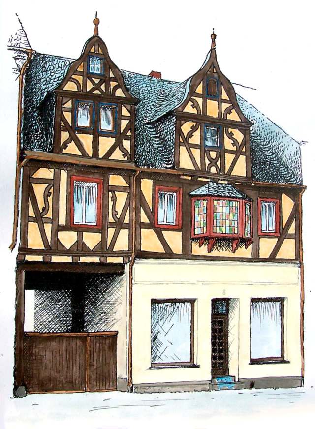 Rekonstruktion des Gebäudes für die Zeit etwa 1960.