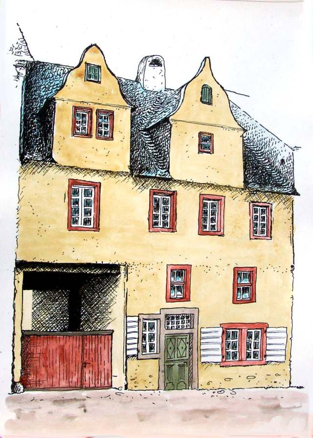 Rekonstruktion des Gebäudes für die Zeit etwa 19. Jhd.